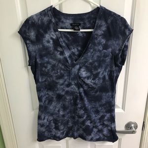 Blue tie dye short sleeve top size large